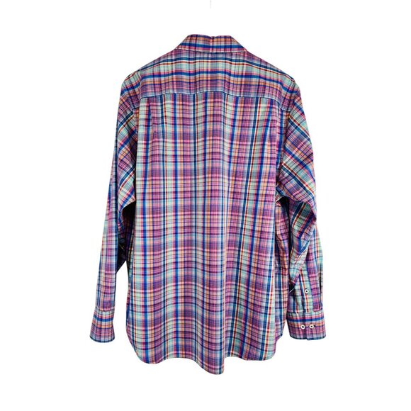 Tommy Bahama Sarasota Stretch Multicolor Plaid Long Sleeve Button-Up Shirt L/XL - Picture 2 of 15